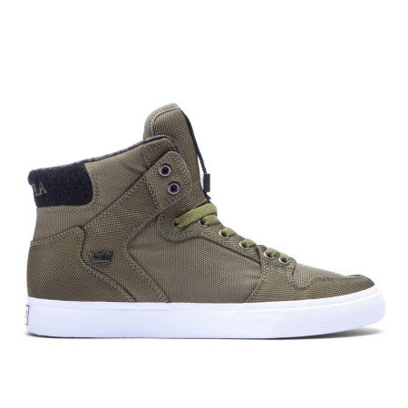 Supra Vaider Mens High Tops Shoes Olive UK 61VUJ